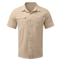 Musko casual čvrsta košulja sa dvostrukim džepom kratkih rukava Elegantna isključivanje majica košulje