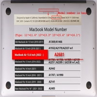 Kaishek Hard Case za Macbook Air S + crni poklopac tastature Model M2, tip C Cvijeće 301