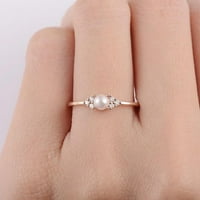 Yubnlvae prstenovi ženski biserni dijamantski prsten stilski prsten za angažman prsten ružičasto zlato