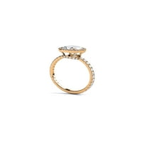 Moissan zaručnički prsten sa dijamantima Micro Pave Cathedral 14k zlato