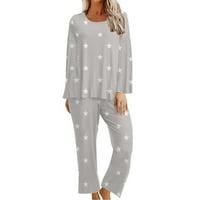 Qolati ženske pidžame setovi cvjetni tisak dugih rukava s širokim nogama hlače za spavanje odjeće koje