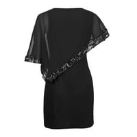 Haljine za žene Shopeessa Women plus veličina hladnog ramena prekrivena asimetrična šifon haljina bez