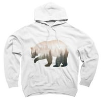 Bearskog bijelog grafičkog pulover Hoodie - dizajn od strane ljudi s