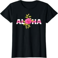 Žene vrhovi Aloha Hawaiian Hibiscus cvjetna majica Poklon posada vrata za zabavu Crni tee
