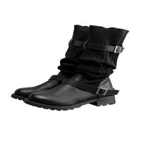 Ženske čizme za čarape Povucite na koljenu High Boot Buckle remen Zimske čizme Lagane komforne cipele