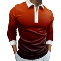 Entyinea polo majice za muškarce Sport Casual Dugi rukav Golf Tenis majica Narančasta