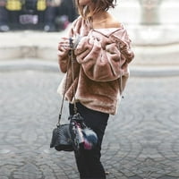 HOMCHY kaput ženski džemper topla dugačka dugi rukava s kapuljačom s kapuljačom