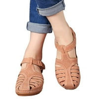 Debele jedine sandale za žene mekane kože zatvorene nožne vintage antiklizne sandale debele sole cipele