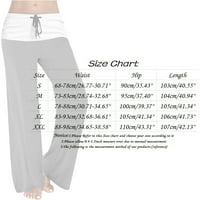 Ležerne pantalone za žene Ženske visoki struk džepni trak elastični struk tiskane labave joge hlače