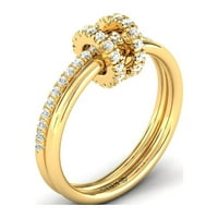 Dijamantni prsten, 14K čvrsti zlatni prsten, poklon za nju, obećaj prsten, poklon za nju