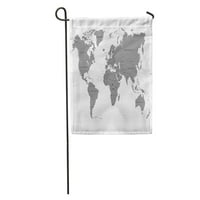 Grey Black The Earth World Map na Antarktiku Globus bijeli vrt Zastava za zastavu Baner zastava