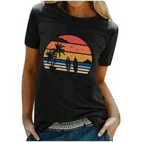 Bluza na plaži Ljeto tiskane žene Skraćeno rušenje Surfanje ljetna majica Žena majica s kratkim rukavima