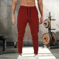 Labakihah teretni pantalone za muškarce muške fitness casual pantalone Multi-džepni patentni džep za