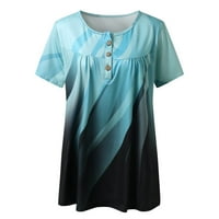 LeylayRay vrhovi za ženske nacrte tunike za žene Flowy Gumb Up bluze Modne gradijentne majice Kratki