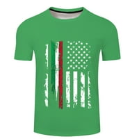 Muška ljetna 3D Digitalna štampanja Dan Neovisnosti majica Majica kratkih rukava Muške haljine Green_