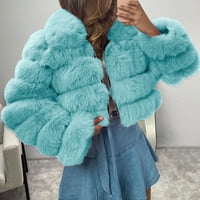 Xihbxyly Womns Winter CaotFashion Fau Dugi ručki Fleece Lagana jesen obrezana jakna Outerwear Clearence