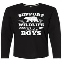 Inktastična podrška divljim životinjama podiže dječake sa medvjedom i strelicom majica dugih rukava