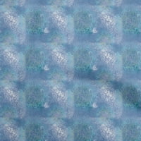 Onuone pamučna svila srednje plave tkanine ostavlja tkaninu za šivanje tiskane plovidbene tkanine širom