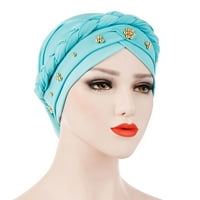 Farfi Ženske učvršćene pletene perle u obliku pletenice u obliku ukrasa meko glava šal šal za glavu