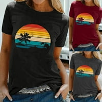 Inleife Rainbow Plaža tiskana žena ljetna bluza s kratkim rukavima vrhunska majica, S-2xl