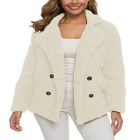 LUENCEO WOOGE FUZZY Fleece kaputi Ležerne jakne za zimske odjeće Plus Veličina Fluffy Cardigan džemper