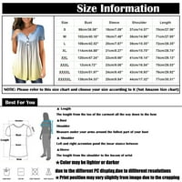 Plus veličine vrhova modnih kratkih rukava V-izrez ljetne ženske majice XL