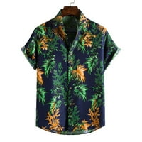 Nova proljetna moda, Poropl Plus size Ljetna havajska na plaži Dugme za print niz rukavi bez rukava