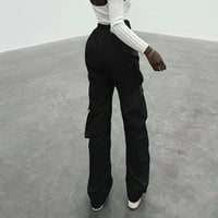 Žene Soild pantalone Casual Sportske elastične strugove hlače kombinirani džepovi teretni pantalone