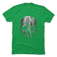 Topionica lubanja crna bijela umjetnost grafička halkoween majica Muška vojska zelena grafička majica