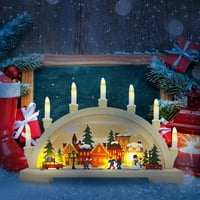 Drveni božićni ukrasi za božićne scene Dekoracije Polukružne kreativne ukrase Svečana atmosfera svjetla