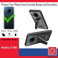 Capsule Case kompatibilan s Nokia [ShockOff Vojnoj klasi Heast Duty Kickstand Cleaning Clip Hoplester