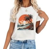 Palm Tree Sunshine Beach Ljeto Ženske grafičke teže, elegantne i udobne ljetne vrhove