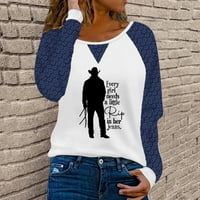 Ženski vrhovi i bluze Ženska modna okrugla vrat Udobna labava tiskana majica dugih rukava Bluza Ležerne