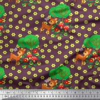 SIMOI svilena tkanina cvjetna, drveća i jelena djeca otisnuta tkaninu širok