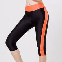 Aloohaidyvio Plus Veličina Ženske hlače, ženski visoko struk Yoga Workout Capris Gambers Bočni džepovi