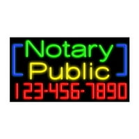 Notar za javni staklo Neonski znak napravljen u SAD-u