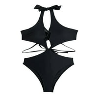 Kelajuan ženski ljetni bod kupaći kostimu, čvrsta boja Sheer V-izrez trokuta za kupanje
