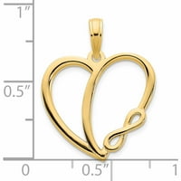 14k žuto zlato 14ky Infinity Heart Charm napravljen u Sjedinjenim Državama -Jetudžbi slatkih graška