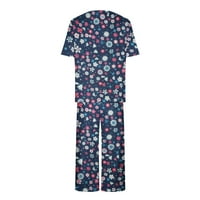 Dyegold ženski kapri pidžama set kratkih rukava i kapri hlače za spavanje PJS postavlja meke salone