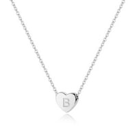 Početna ogrlica za žene djevojke bijelo pozlaćeno sterling srebrne sitne srce A-Z abeceda Početna ogrlica
