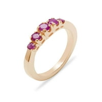Britanci napravio je 9k ružičasti zlatni prsten rubin ženski zaručni prsten - Opcije veličine - veličina