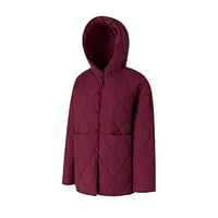 Shomport Ženske zimske džepove za toplu odjeće kaput dugih rukava prema kapuljačnim jakne za ležerne