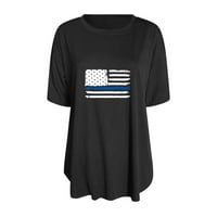 Majice za žene ručno oslikana američka košulja za zastavu Side Stret Tee Majica PULR Cvjetni ispis Kratki