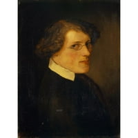 Arnold Böcklin Black Ornate Wood Framed Double Matted Museum Art Print pod nazivom: Portret Jakoba Mahly