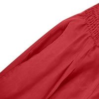 Charella Womens Casual Slim Visoki elastični strugovi za struk Solidne boje Sportske pamučne posteljine