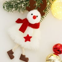 Handeo Božićno drvce Privjesak Reindeer Santa Claus Girl Snowman Doll Plish Hat Red Scarf Lijep dom