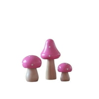 Set minijature Drvene farbanje ukrasi gljiva za scene Dječji poklon za dekorativne dekoracije Djevojke