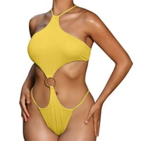 Adviicd kupaći kupaći kostimi za žene Ženski kupaći kostimi Jedan kupaći kostim za žene Tummy Control kupaći odijelo žute s