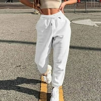 Ženske modne hlače nacrtaju tanke duge hlače u boji bijele 3xl