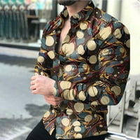 Muške košulje dugih rukava Muška proljeća i jesenska moda Print Cardigan bluza s dugim rukavima Khaki